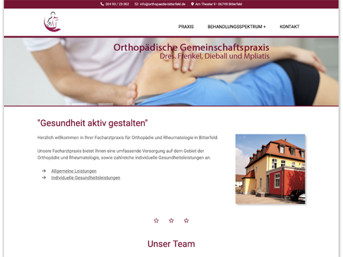 Projekt: Facharztpraxis für Orthopädie und Rheumatologie in Bitterfeld
